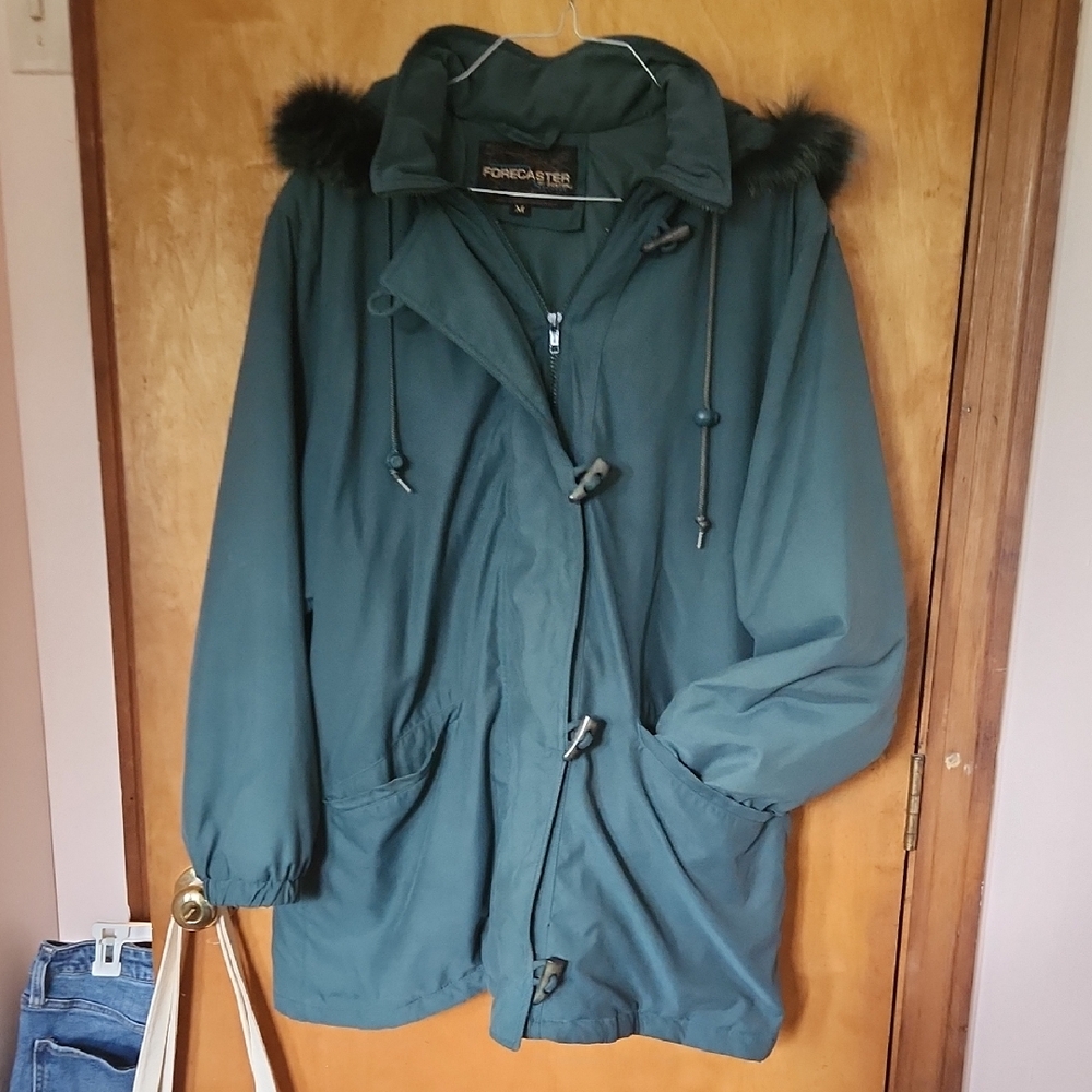 Vintage Women's Teal Green Parka